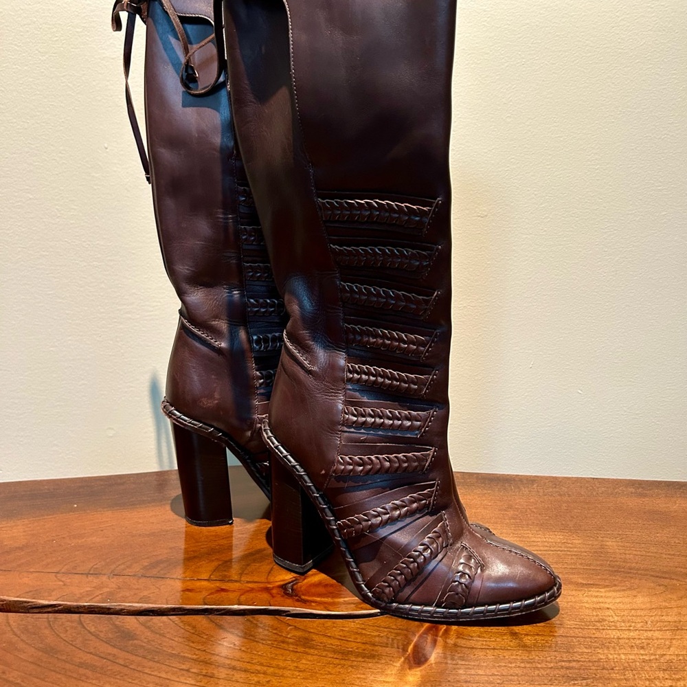 Thakoon Elegant Brown Leather Boots